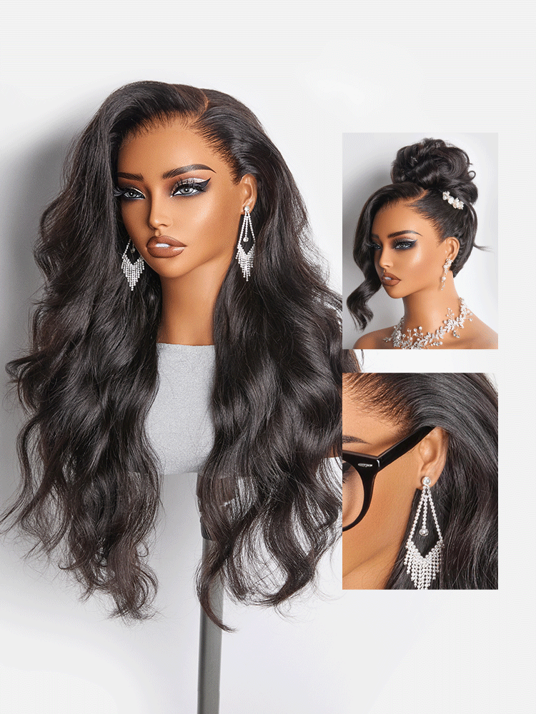 NatureMAX 200% Density Loose Wave Glueless 13x6 HD Lace Front Wig Human Hair Pre-Cut Lace Flexi-Fit Drawstring Cap