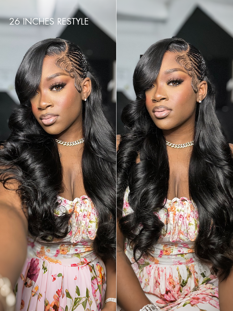 NatureMAX 200% Density Loose Wave Glueless 13x6 HD Lace Front Wig Human Hair Pre-Cut Lace Flexi-Fit Drawstring Cap