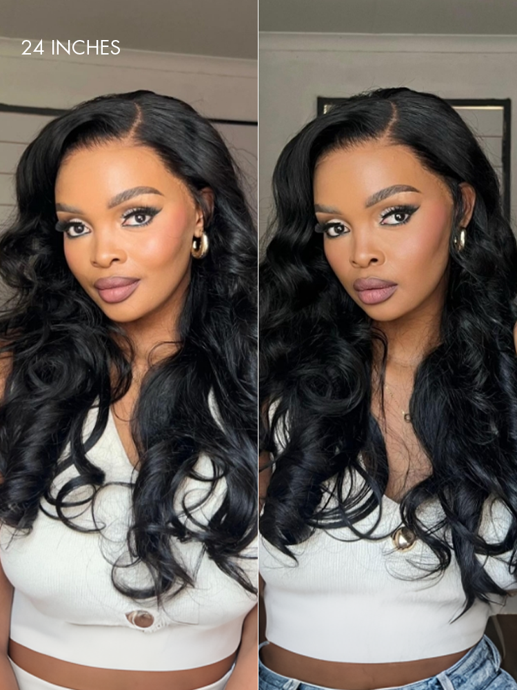 NatureMAX 200% Density Loose Wave Glueless 13x6 HD Lace Front Wig Human Hair Pre-Cut Lace Flexi-Fit Drawstring Cap