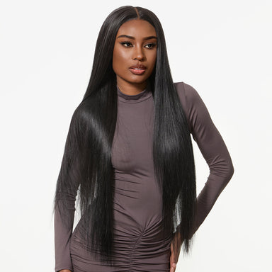 Melted Hair Natural Black Straight Wig 13x6 Frontal Wig