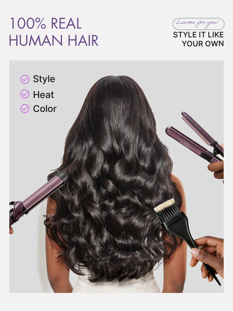 Halo Hair Style All-Day Comfort Wig 180% Density Loose Body Wave Glueless 7x6 Closure HD Lace Human Hair Wig with Bangs Pre-Cut Lace