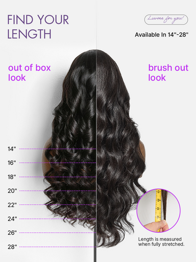 Halo Hair Style All-Day Comfort Wig 180% Density Loose Body Wave Glueless 7x6 Closure HD Lace Human Hair Wig with Bangs Pre-Cut Lace