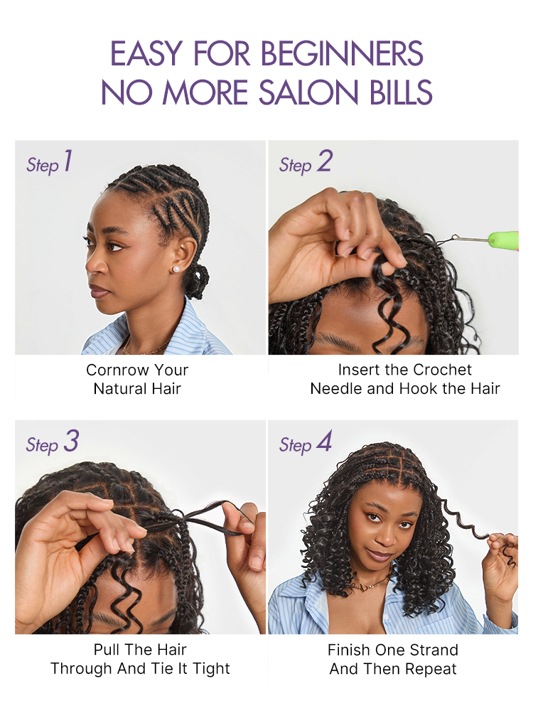 Readitress Pre-Separated Feather Crochet Human Hair for Miracle Knots Boho Braids | Burmese Curly Finger Coil Ends Protective Style (Free Gifts Included) - US Only