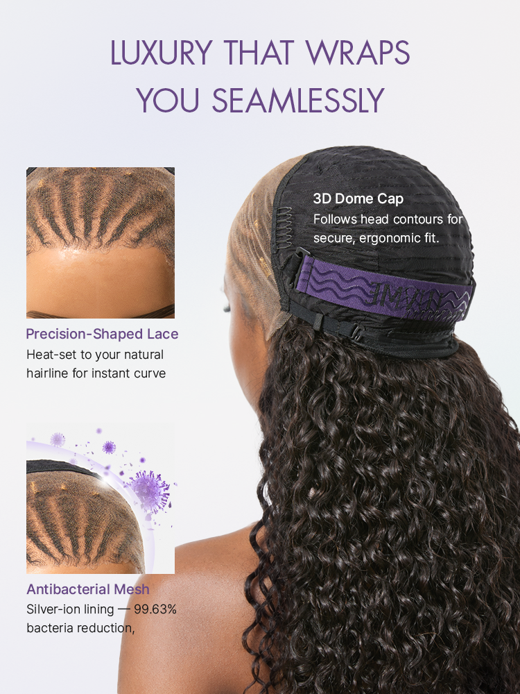 Natural Black Boho Cornrow Braids 13x4 Frontal Lace Deep Curly Long Wig Pre-cut Lace-14