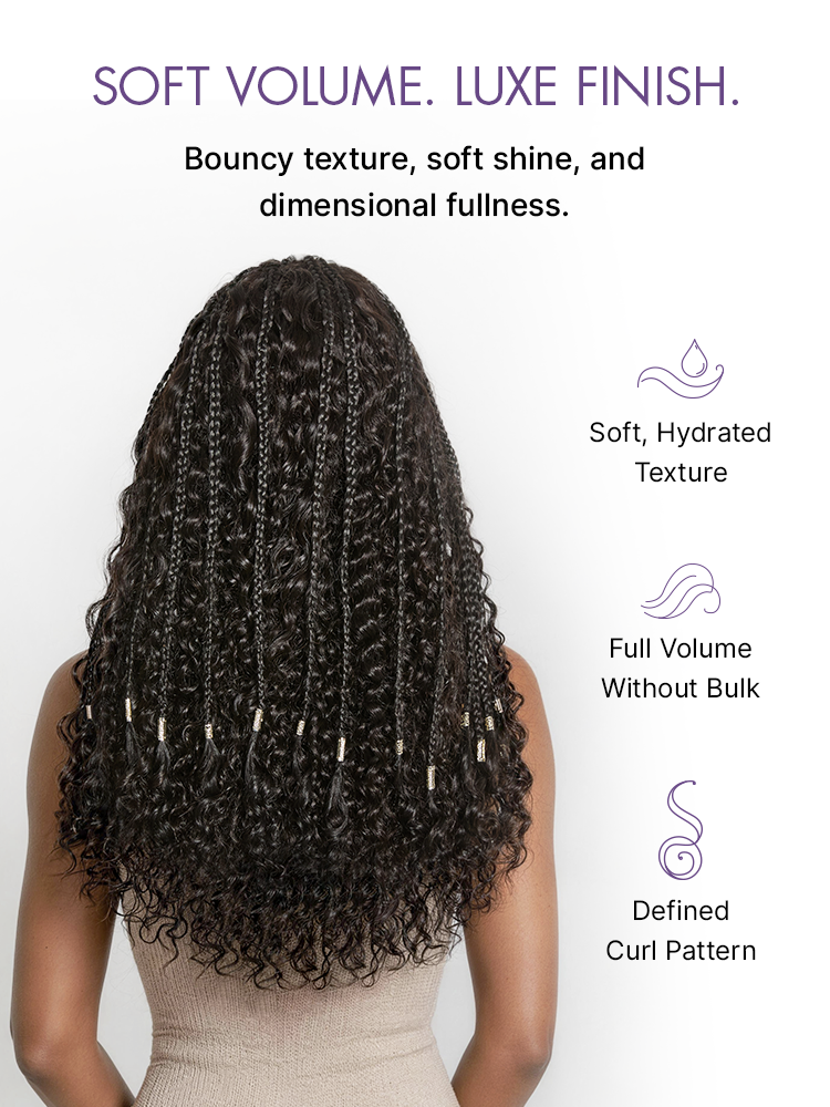 Natural Black Boho Cornrow Braids 13x4 Frontal Lace Deep Curly Long Wig Pre-cut Lace