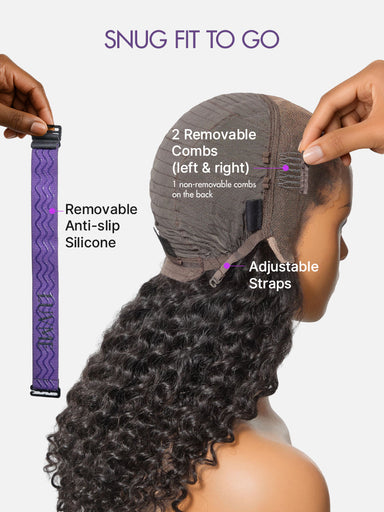Readitress Knotless Fulani Braids Deep Wave Glueless Ear-to-ear 13x4 Frontal HD Lace Wig Human Hair