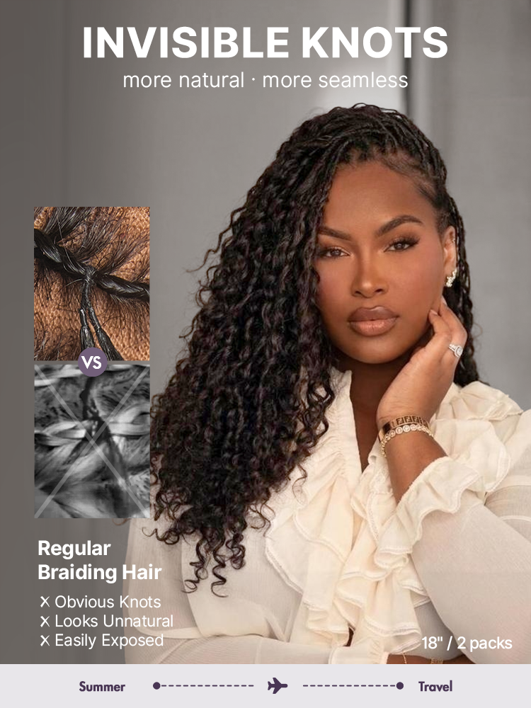 Readitress Pre-Separated Feather Crochet Human Hair for Miracle Knots Boho Braids | Deep Wave, Burmese Curly Protective Style (Free Gifts Included)  - US Only