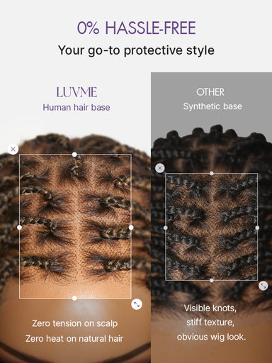 OwnScalpOmbre Honey Blonde French Curl Knotless Boho Braids HD Full Lace Long Wig Flexi Fit Invisi Drawstring Cap - US Only