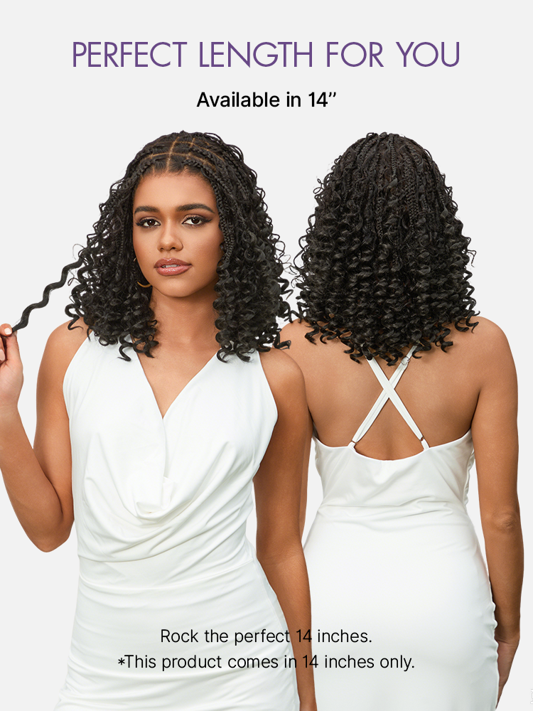 OwnScalp HD Full Lace Knotless Boho Curls Braided Bob Pre-Cut Lace Wig Flexi Fit Invisi Drawstring Cap