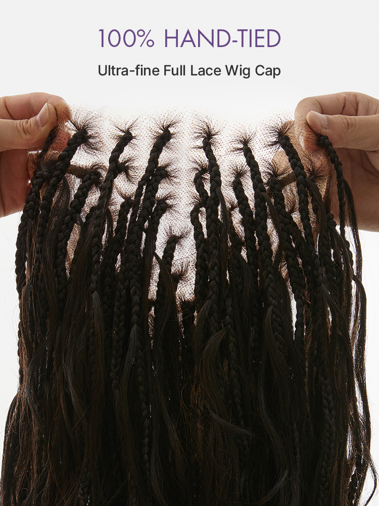 OwnScalp HD Full Lace Knotless Boho Curls Braided Bob Pre-Cut Lace Wig Flexi Fit Invisi Drawstring Cap