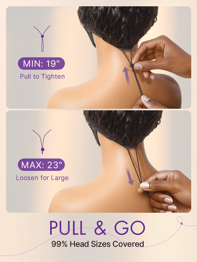 Halo Hair Style Too Easy Texture 3-In-1 Half Wig 180% Density Water Wave Glueless Flexi-Fit Drawstring Wig