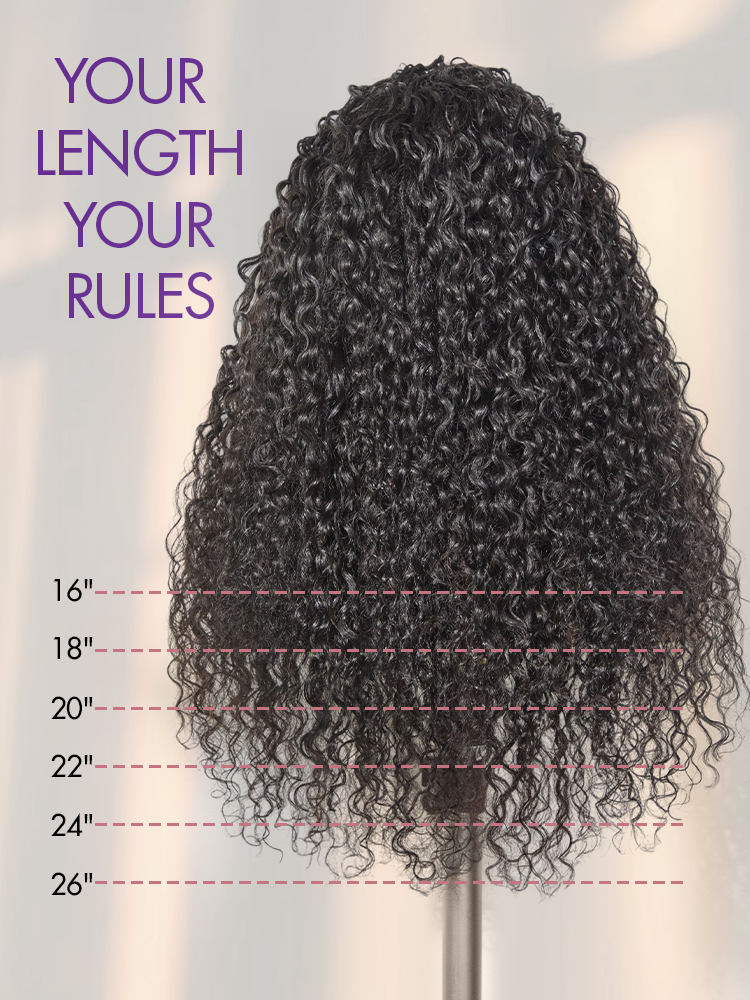 Halo Hair Style Too Easy Texture 3-In-1 Half Wig 180% Density Water Wave Glueless Flexi-Fit Drawstring Wig