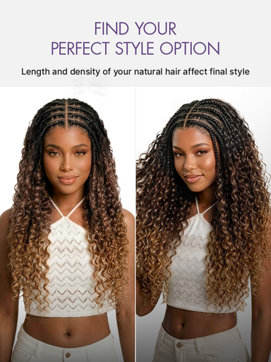 Readitress Pre-Separated Feather Crochet Human Hair for Miracle Knots Boho Braids | Ombre Brown Deep Wave Protective Style (Free Gifts Included)