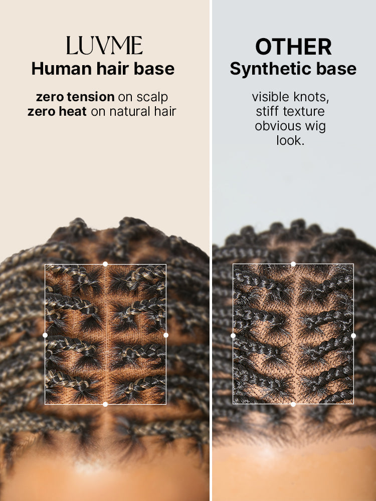 OwnScalp 613 Blonde Lightweight Salon-Like Braids with a Real Scalp Look Full HD Lace Knotless Box Braided Wig Drawstring Cap - US Only