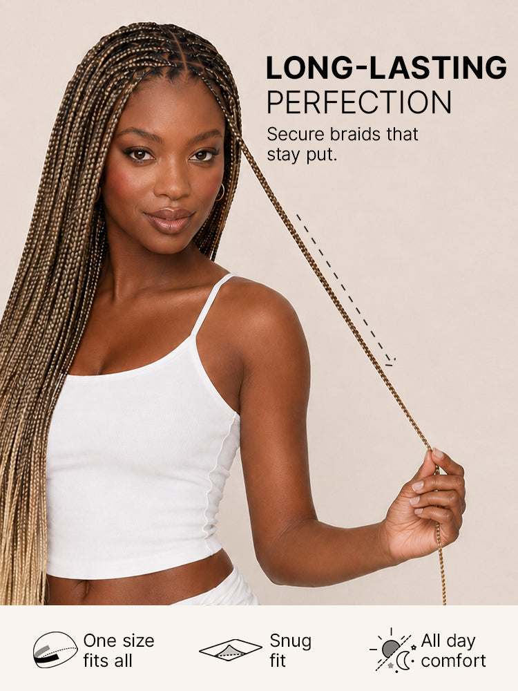 OwnScalp 613 Blonde Lightweight Salon-Like Braids with a Real Scalp Look Full HD Lace Knotless Box Braided Wig Drawstring Cap - US Only