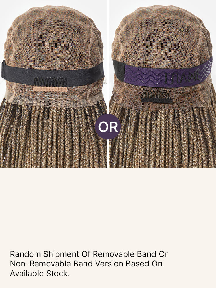 OwnScalp 613 Blonde Lightweight Salon-Like Braids with a Real Scalp Look Full HD Lace Knotless Box Braided Wig Drawstring Cap - US Only