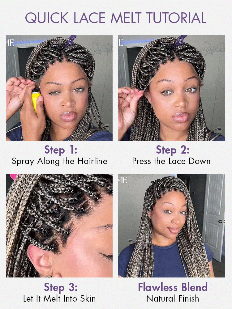 OwnScalp 613 Blonde Lightweight Salon-Like Braids with a Real Scalp Look Full HD Lace Knotless Box Braided Wig Drawstring Cap - US Only