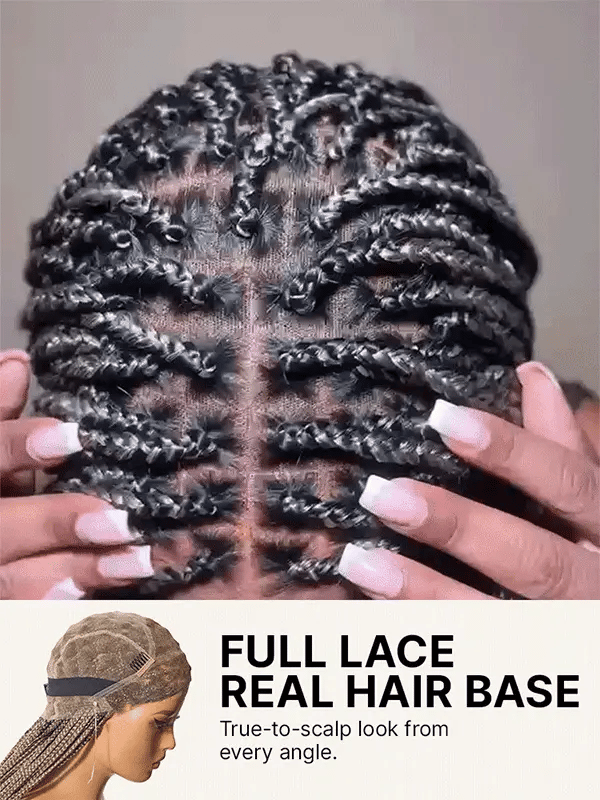 OwnScalp 613 Blonde Lightweight Salon-Like Braids with a Real Scalp Look Full HD Lace Knotless Box Braided Wig Drawstring Cap - US Only