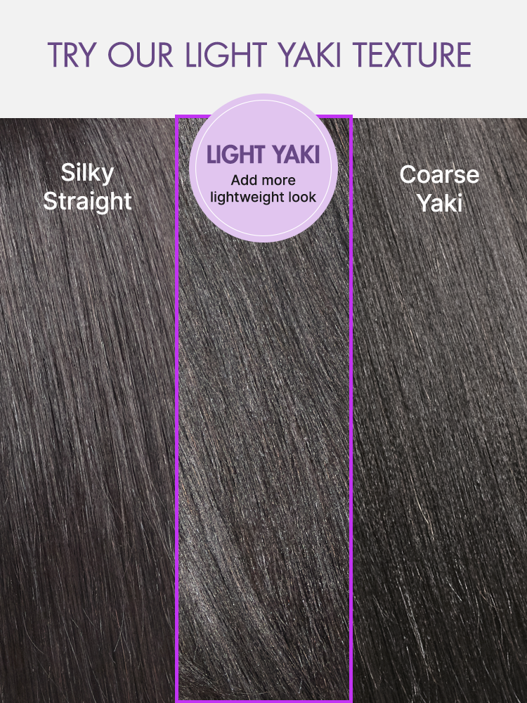 Halo Hair Style All-Day Comfort Black with Honey Blonde Highlights Yaki Straight 7x6 Closure HD Lace Glueless Wig Pre-Cut Lace