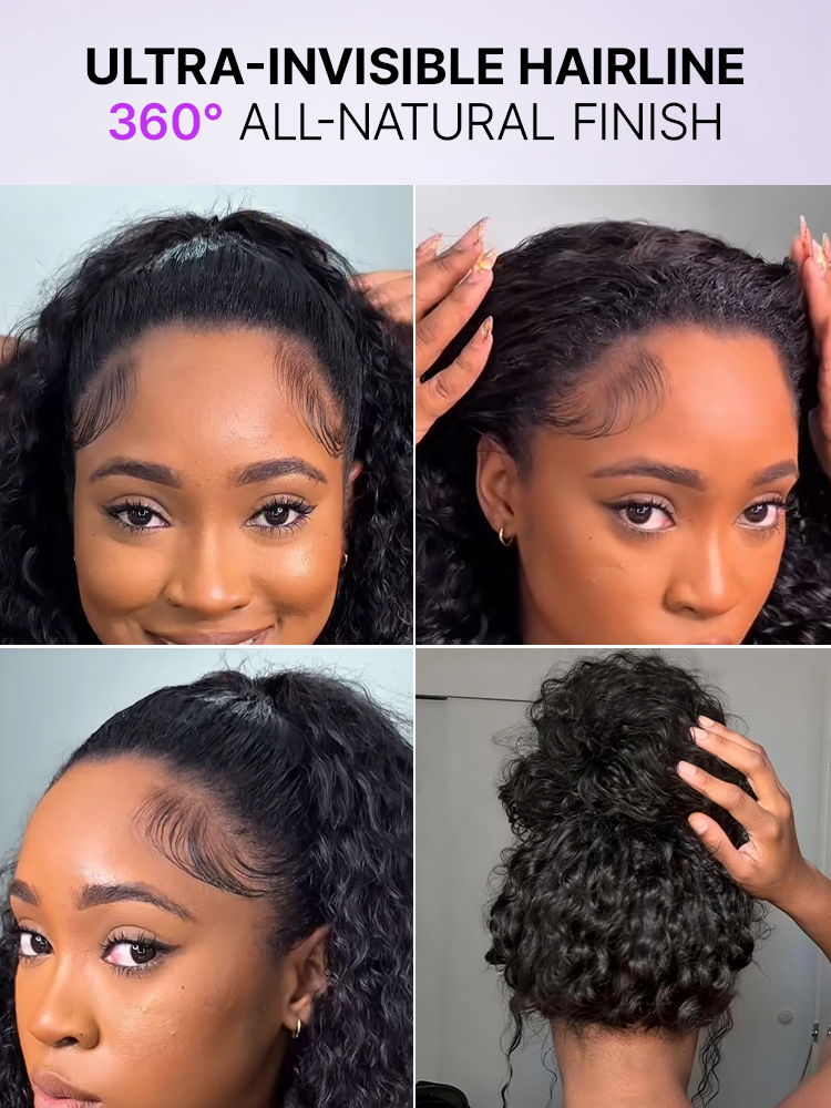 Melted Hair Too Easy Texture™ 3-In-1 Half Wig 180% Density Water Wave Glueless Flexi-Fit Drawstring Wig