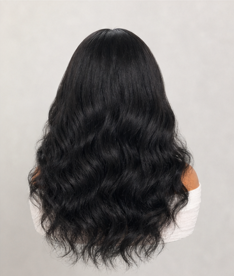 Melted Hair Natural Black Glueless 7x6 Closure HD Lace Yaki Blow Out Body Wave Long Wig Pre-Cut Lace