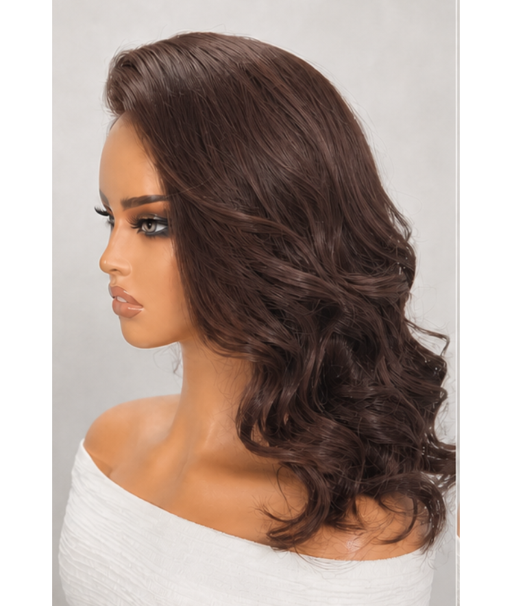 Melted Hair All Day Curls Hold 7x6 Closure HD Lace Solid Dark Chocolate Brown Loose Body Wave Glueless Long Wig Pre-Cut Lace