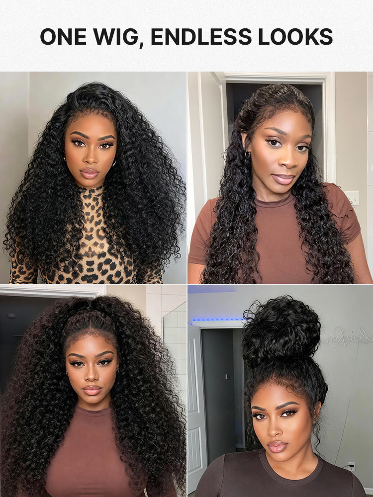 PreMax 180% Density 4C Edges Water Wave Wig 13x4 Frontal Pre-Cut Lace Wig Flexi-Fit Drawstring Cap-19