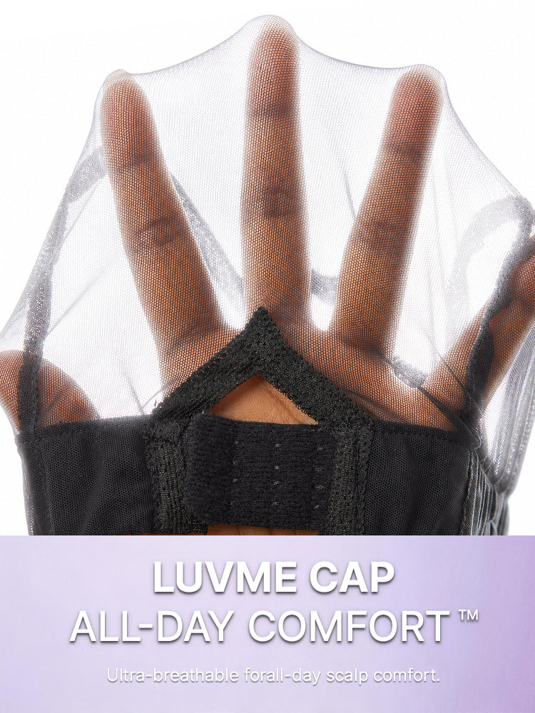 Melted Hair All-Day Comfort™ Wig PartingMax Brown Highlights Funmi Curly 7x6 Closure HD Lace Glueless Wig Pre Cut Lace