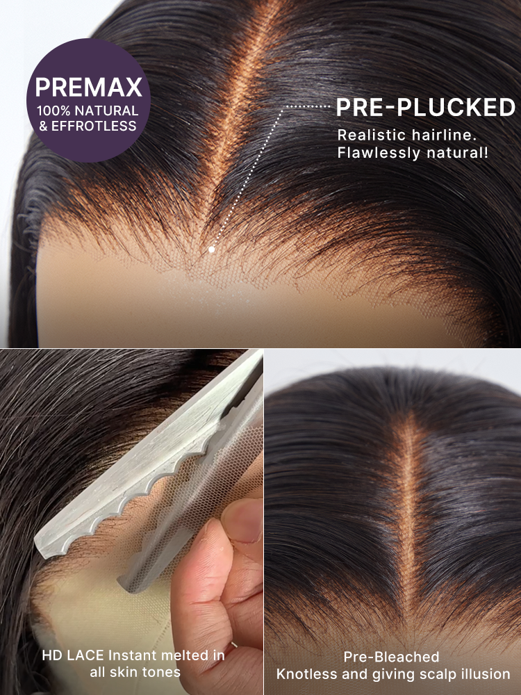 Melted Hair All-Day Comfort Wig 180% Density Blonde Highlight Butterfly Cut Layered Light Yaki Straight Glueless 7x6 Closure HD Lace Wig Pre-Cut Lace