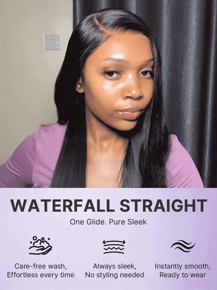 US Only | Melted Hair All-Day Comfort™ Wig 180% / 250% Density Bone Straight with Baby Hair PartingMax Glueless 7x6 Closure HD Lace Wig Pre-Cut Lace