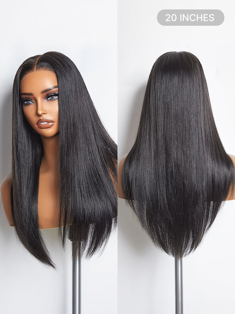 All Day Comfort Cap Silky Straight Middle Part Glueless 5x5 Closure Lace Long Wig Pre-Cut Lace