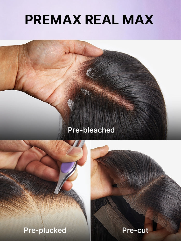 All Day Comfort Cap Silky Straight Middle Part Glueless 5x5 Closure Lace Long Wig Pre-Cut Lace