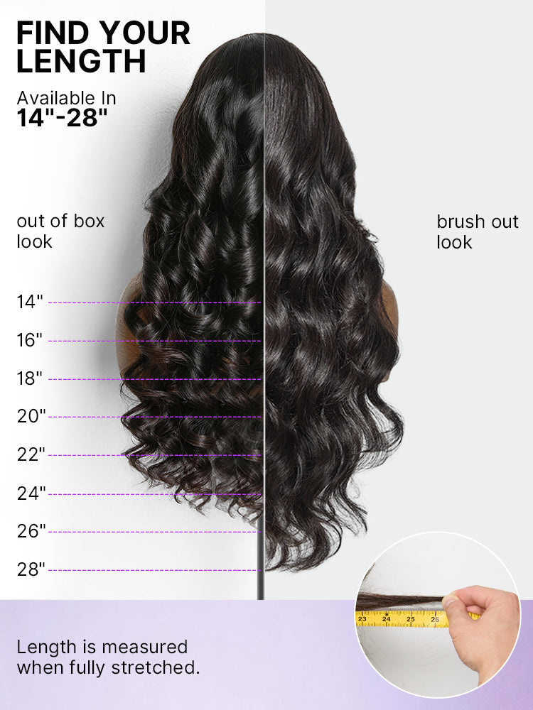 Melted Hair All-Day Comfort™ Wig 180% Density Loose Body Wave Glueless 7x6 Closure HD Lace Human Hair Wig with Bangs Pre-Cut Lace