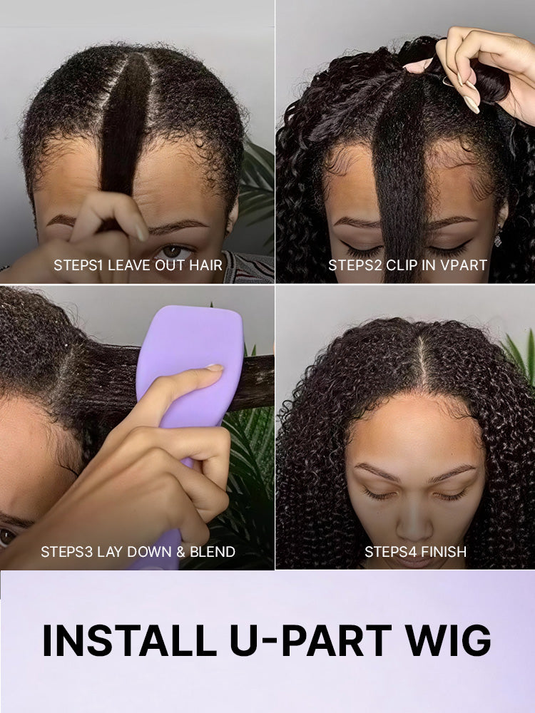 Body Wave / Straight / Kinky Human Hair U Part Wig