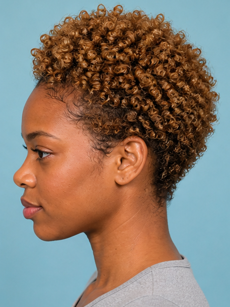 Honey Blonde Ultra Short Tight Afro Kinky Curly Pixie Cut Full Lace Wig