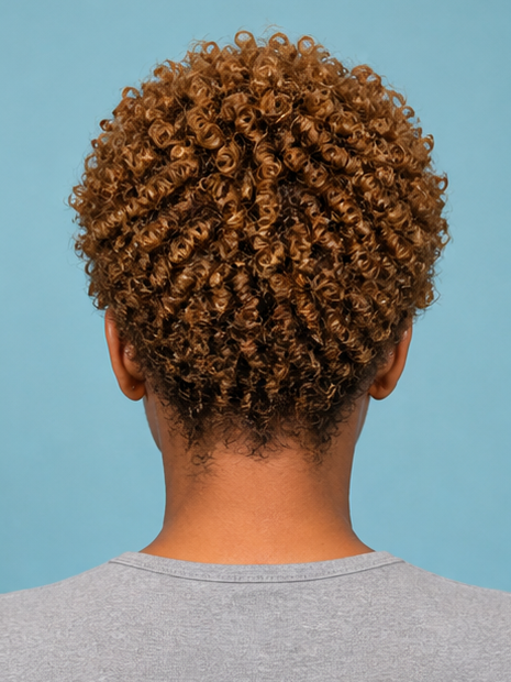 Honey Blonde Ultra Short Tight Afro Kinky Curly Pixie Cut Full Lace Wig