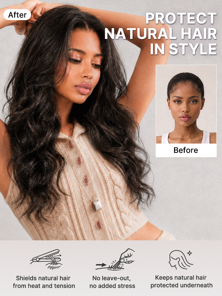 Melted Hair All-Day Comfort Wig 180% / 250% Density Kinky Body Wave / Layered Light Kinky Straight PartingMax Glueless 7x6 Closure HD Lace Wig Pre-Cut Lace