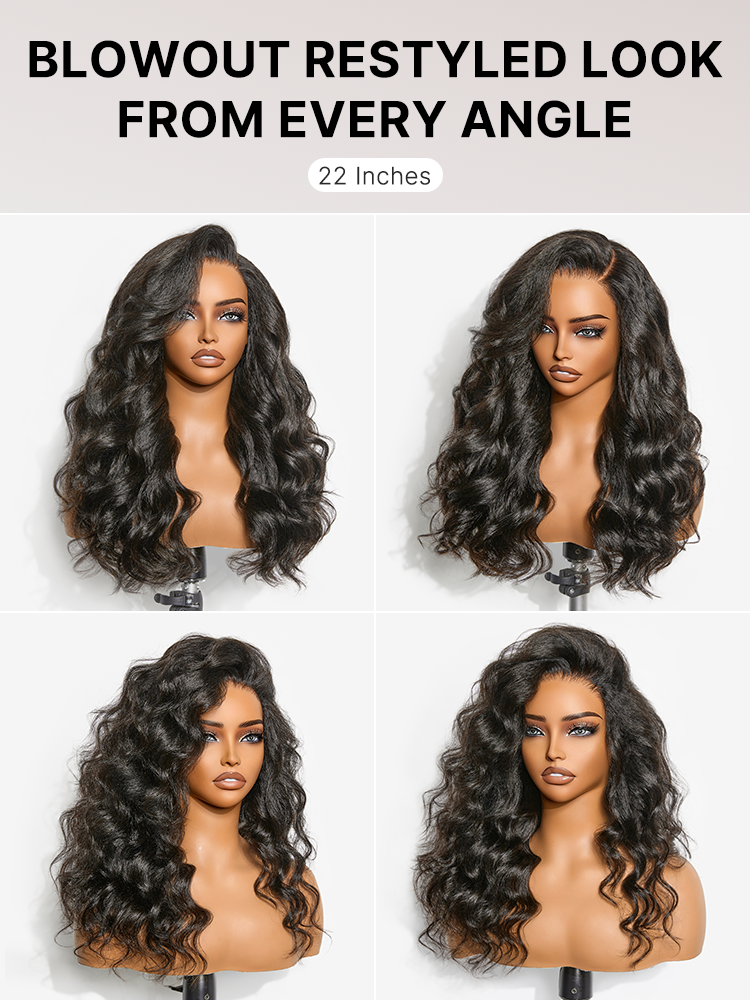 Melted Hair All-Day Comfort Wig 180% / 250% Density Kinky Body Wave / Layered Light Kinky Straight PartingMax Glueless 7x6 Closure HD Lace Wig Pre-Cut Lace