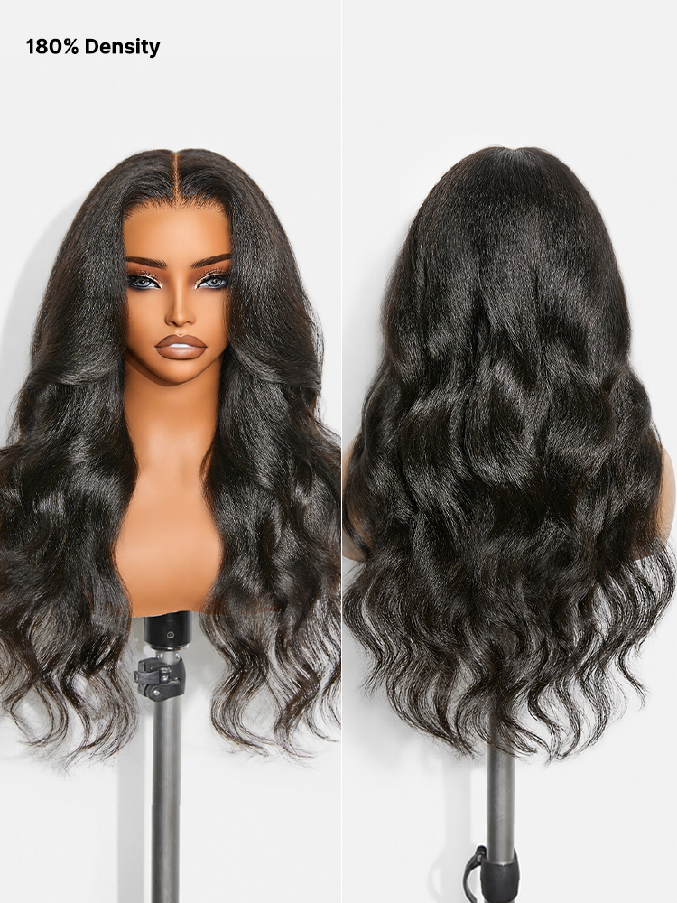 Melted Hair All-Day Comfort Wig 180% / 250% Density Kinky Body Wave / Layered Light Kinky Straight PartingMax Glueless 7x6 Closure HD Lace Wig Pre-Cut Lace