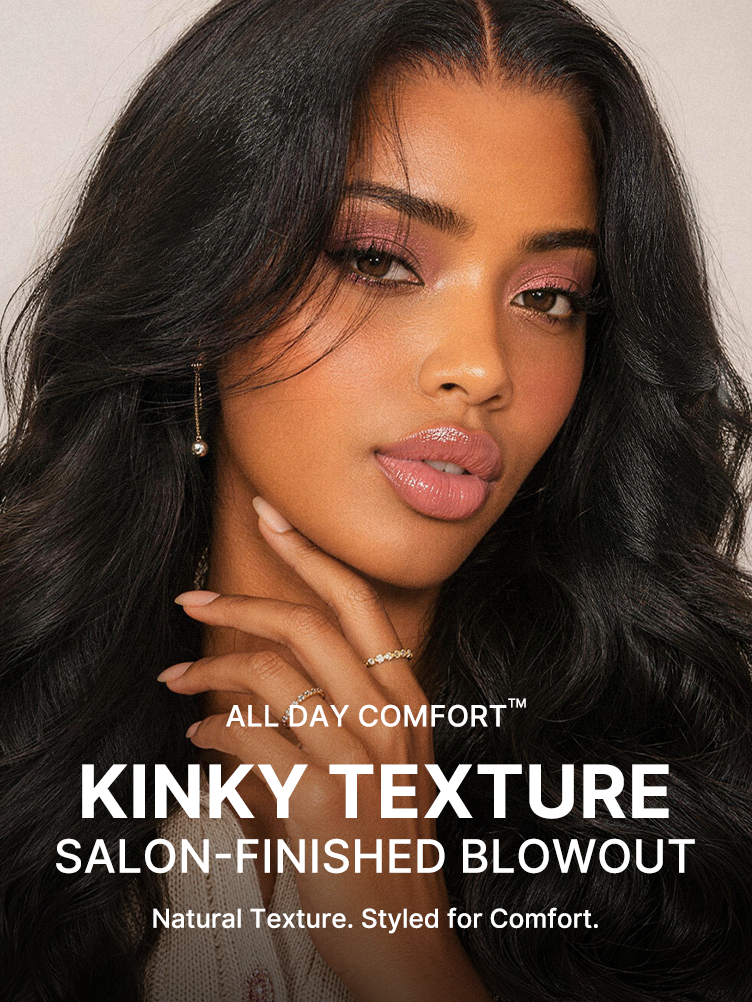 Melted Hair All-Day Comfort Wig 180% / 250% Density Kinky Body Wave / Layered Light Kinky Straight PartingMax Glueless 7x6 Closure HD Lace Wig Pre-Cut Lace-32