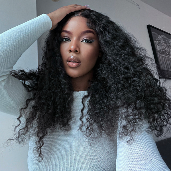 VIP ONLY | Deep Wave 4x4 Closure Lace Glueless Mid Part Long Curly Wig 100% Human Hair