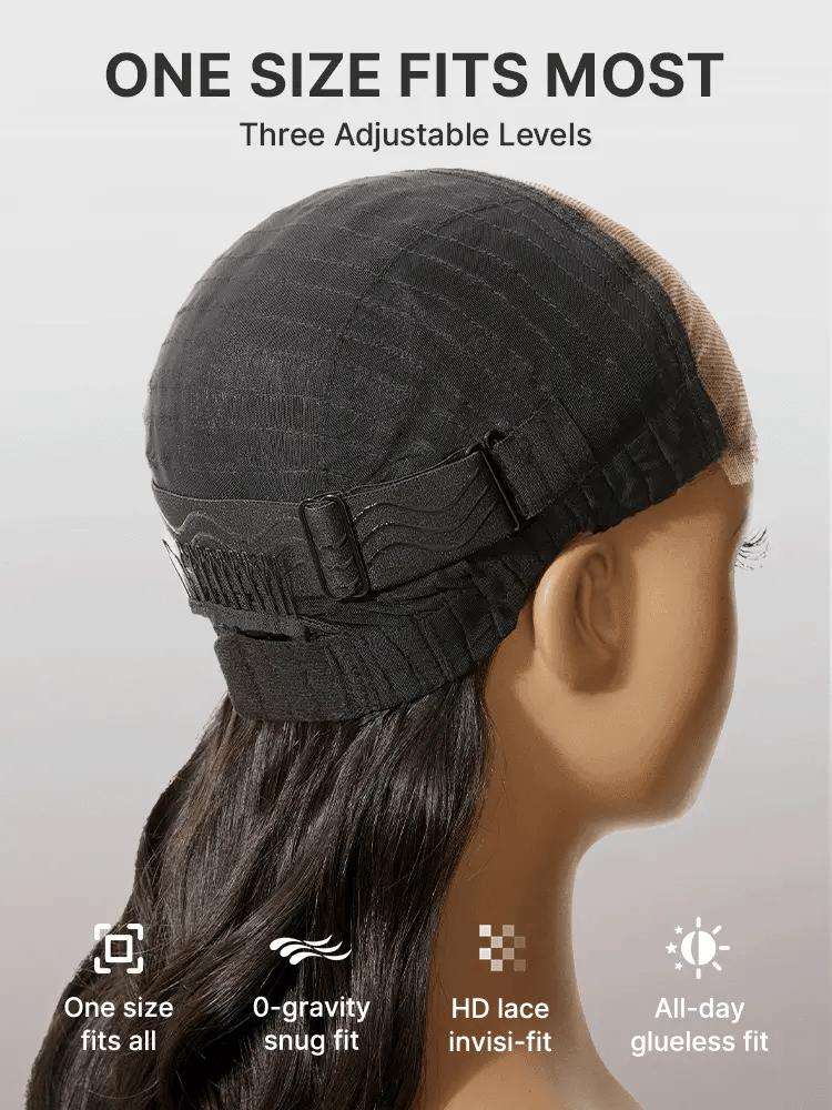 All Day Comfort Cap Silky Straight Middle Part Glueless 5x5 Closure Lace Long Wig Pre-Cut Lace
