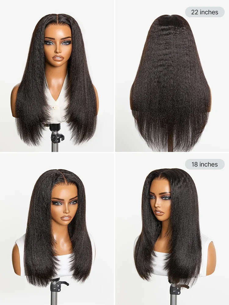 Melted Hair All-Day Comfort Wig 180% / 250% Density Kinky Body Wave / Layered Light Kinky Straight PartingMax Glueless 7x6 Closure HD Lace Wig Pre-Cut Lace