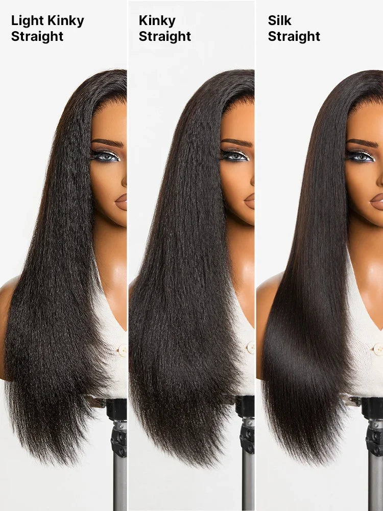 Melted Hair All-Day Comfort Wig 180% / 250% Density Kinky Body Wave / Layered Light Kinky Straight PartingMax Glueless 7x6 Closure HD Lace Wig Pre-Cut Lace