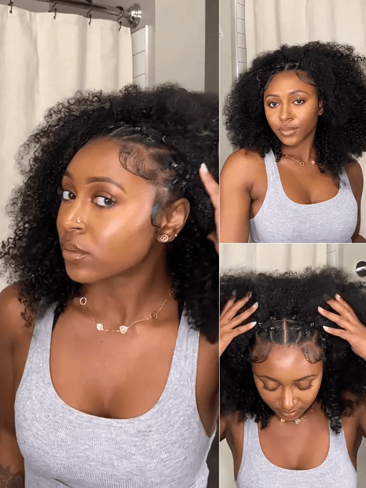 Melted Hair Too Easy Texture™ 3-In-1 Half Wig 180% Density Kinky Curly Glueless Flexi-Fit Drawstring Wig
