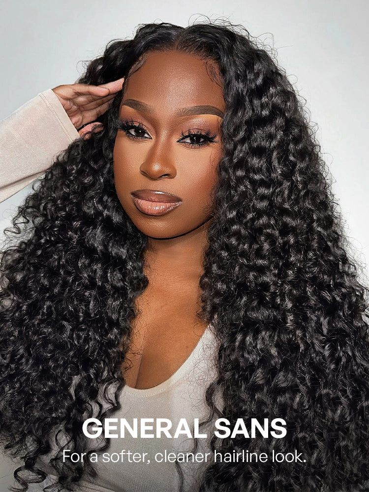 PreMax 180% Density Water Wave Glueless Flexi-Fit Drawstring 13x4 Frontal Lace Fluffy Curly Pre-Cut Lace Wig, 360-Like Design Allows Ponytail & Updo