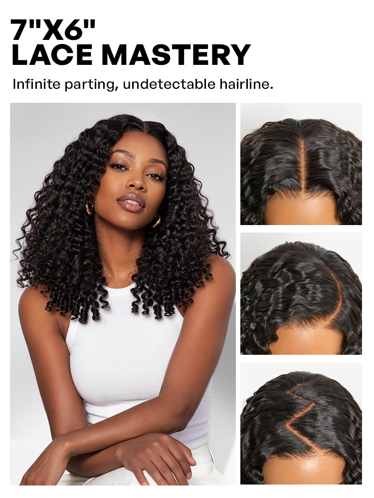 Melted Hair All-Day Comfort Wig 180% Density Burmese Curly Finger Coil Ends PartingMax Glueless 7x6 Closure HD Lace Wig Pre-Cut Lace-17
