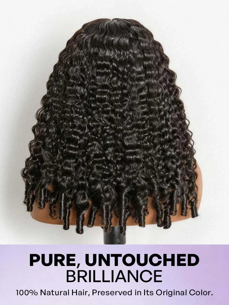Melted Hair All-Day Comfort Wig 180% Density Burmese Curly Finger Coil Ends PartingMax Glueless 7x6 Closure HD Lace Wig Pre-Cut Lace
