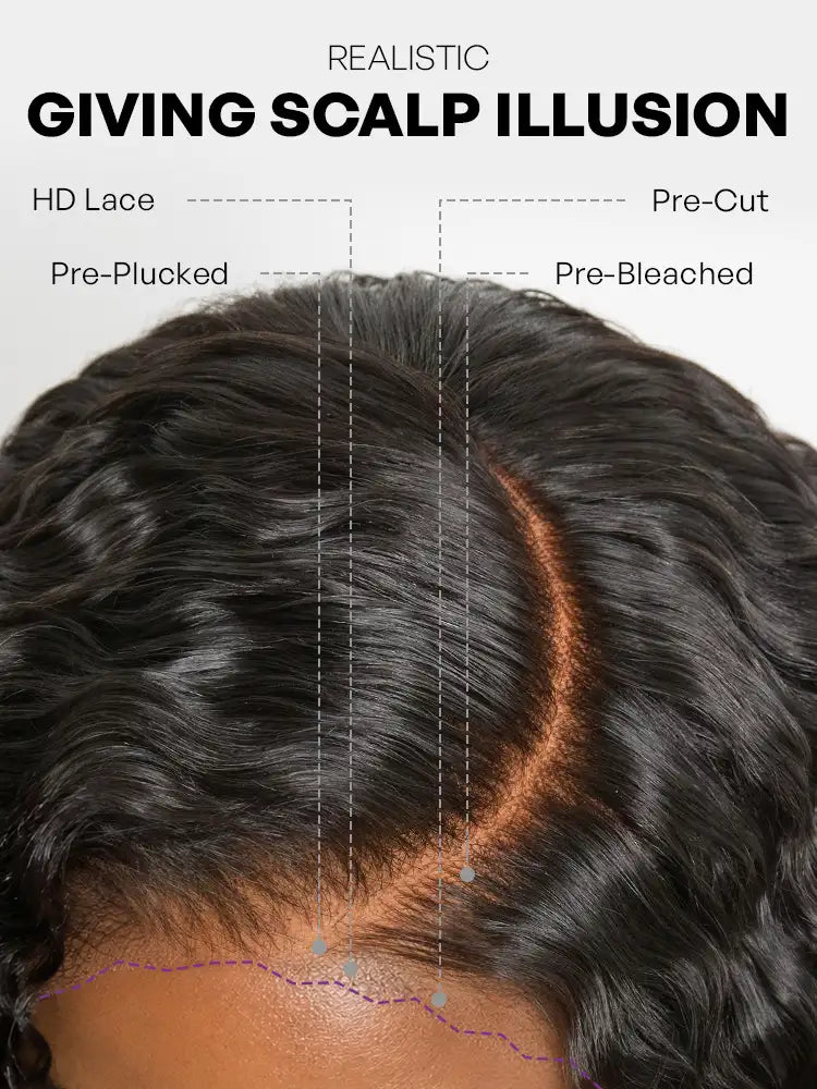 Melted Hair All-Day Comfort Wig 180% Density Burmese Curly Finger Coil Ends PartingMax Glueless 7x6 Closure HD Lace Wig Pre-Cut Lace