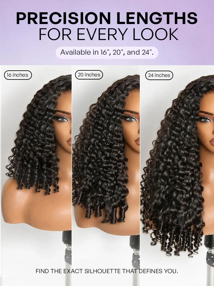 Melted Hair All-Day Comfort Wig 180% Density Burmese Curly Finger Coil Ends PartingMax Glueless 7x6 Closure HD Lace Wig Pre-Cut Lace